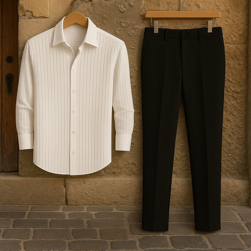 Men Cotton Blend Shirt Pant Set-image-47