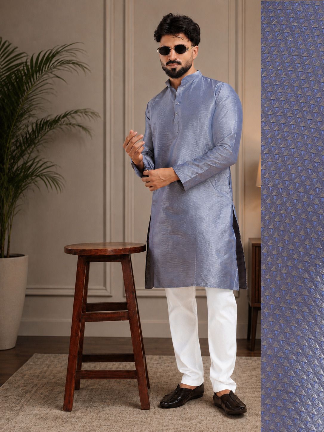 tsarina Men Cotton Silk Kurta Pyjama Set-picture-20