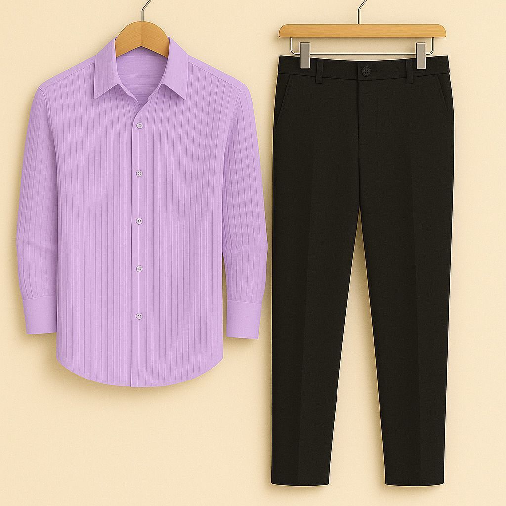 torontocn Men Cotton Blend Shirt Pant Set-picture-12