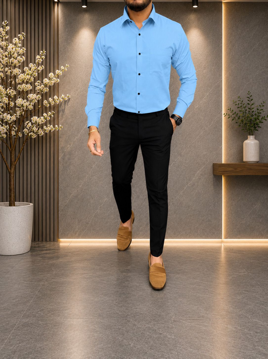 khodiyar fashion Men Cotton Blend Shirt Pant Set-picture-21