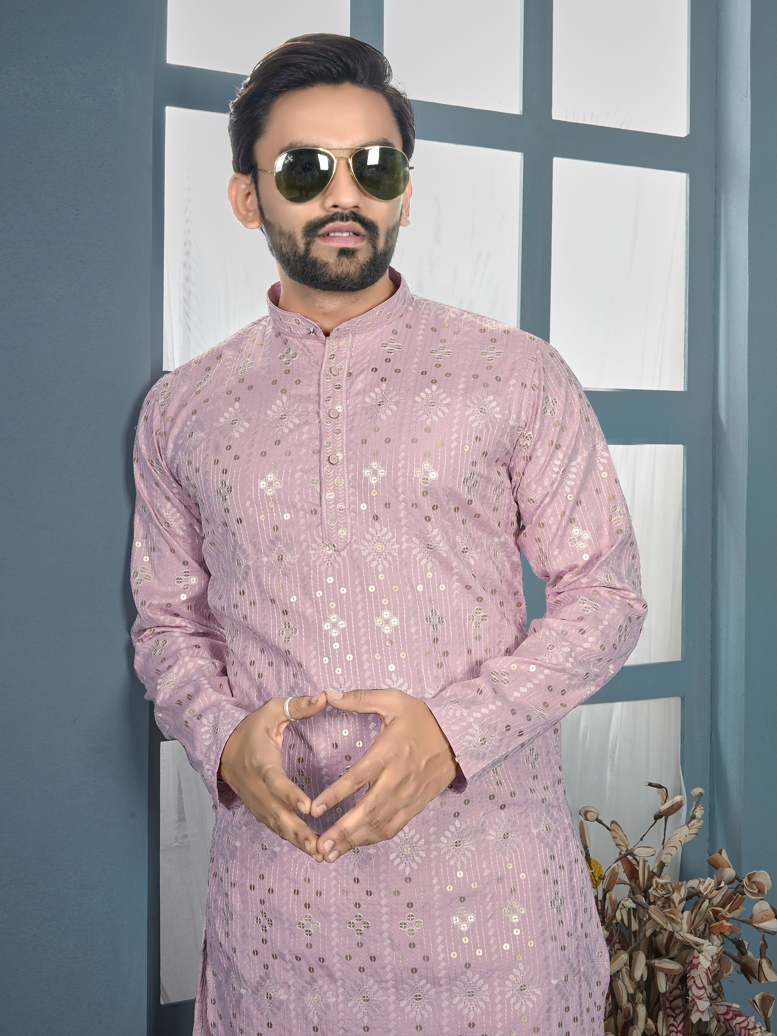 cellux Men Cotton Rayon Kurta Pyjama Set-picture-12