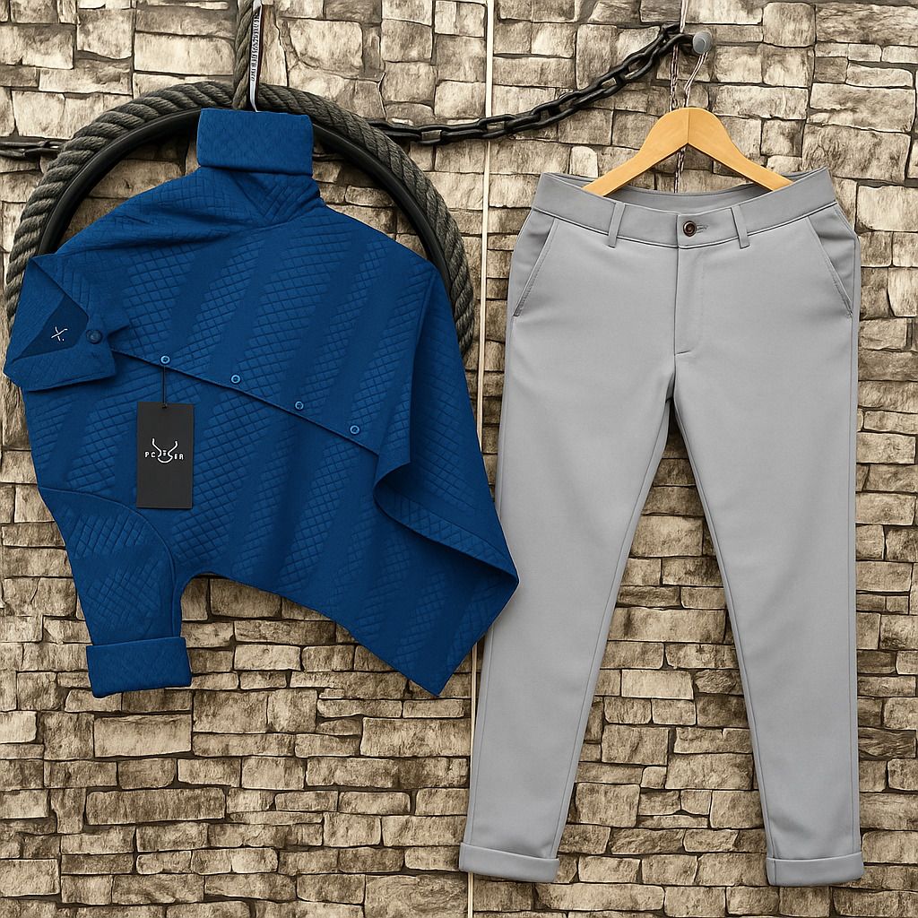 Men Cotton Blend Shirt Pant Set-image-14