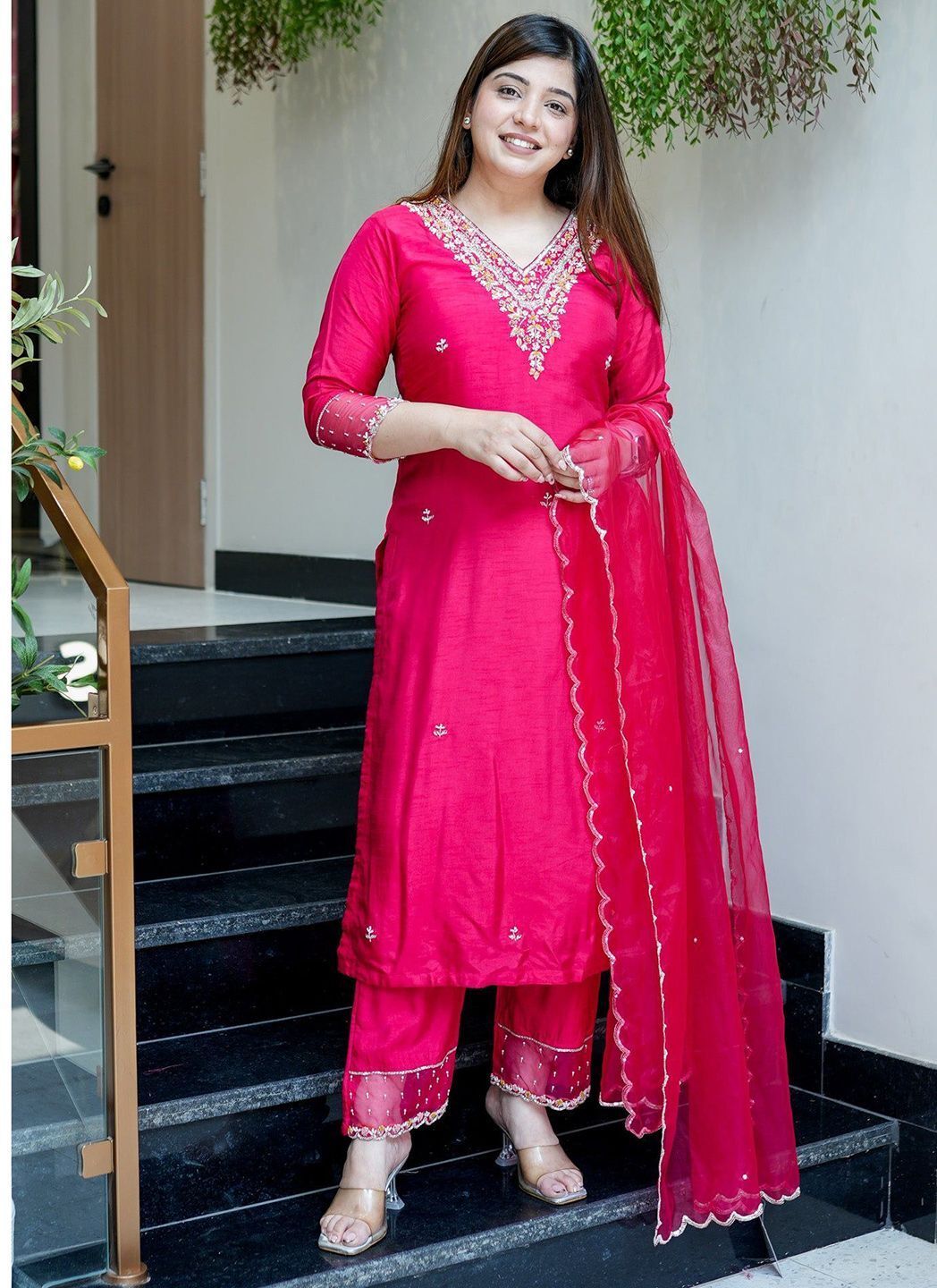 creeper Women Viscose Rayon Kurta Pant Dupatta Set-picture-14