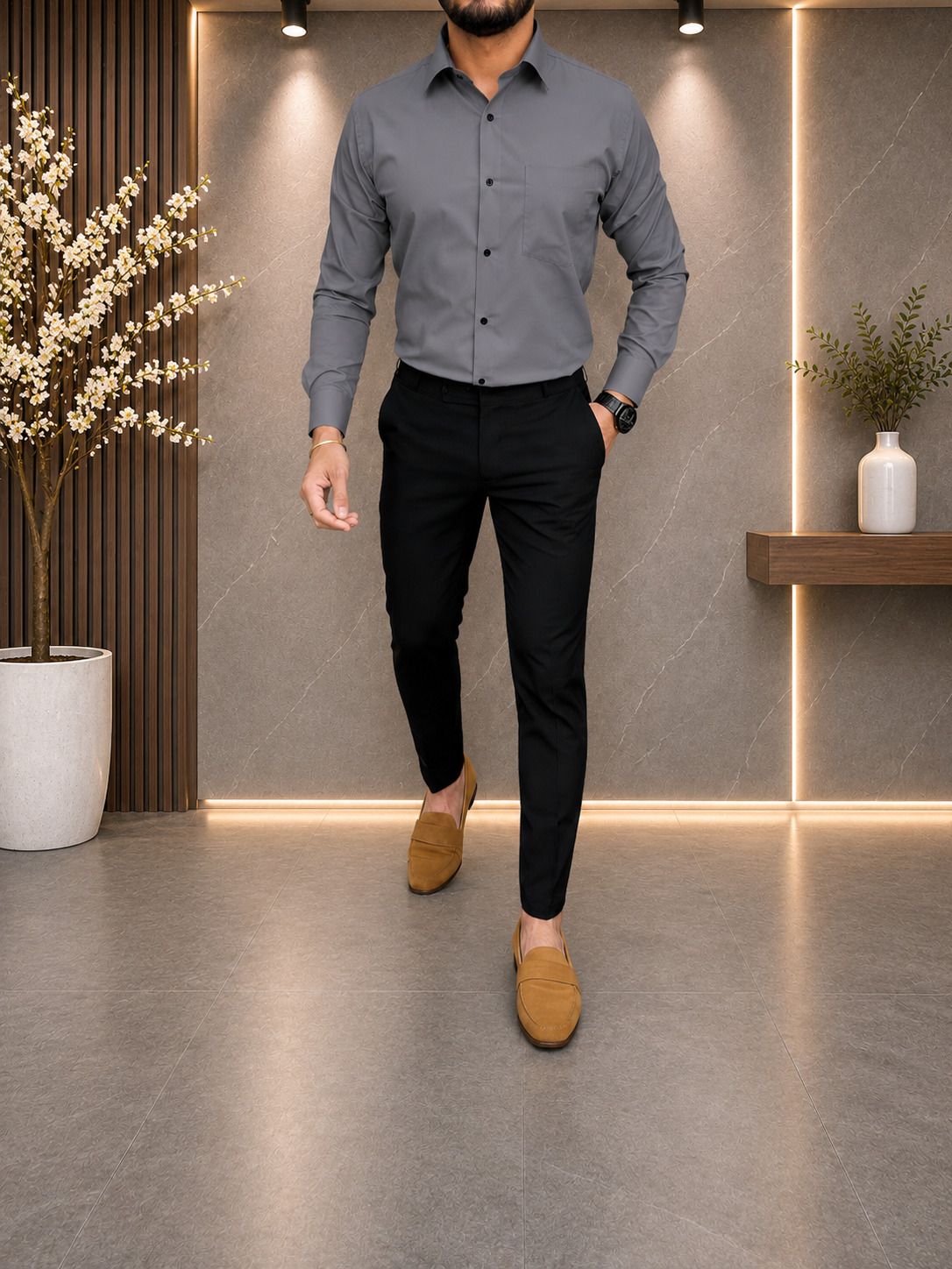 khodiyar fashion Men Cotton Blend Shirt Pant Set-picture-34
