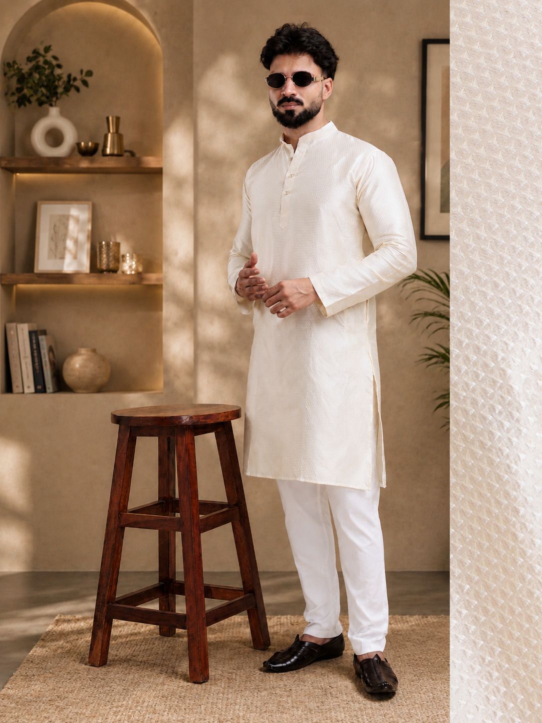 Men Cotton Silk Kurta Pyjama Set-image-26
