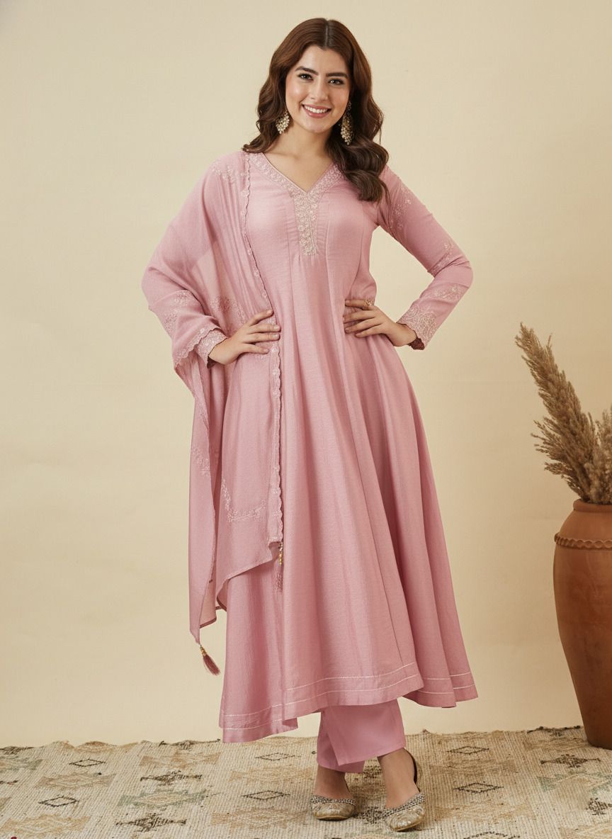 mokosh Women Silk Blend Kurta Pant Dupatta Set-picture-48