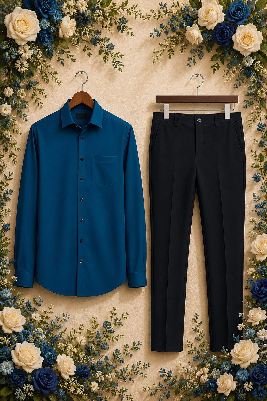 khodiyarfashion Men Cotton Blend Shirt Pant Set-picture-13