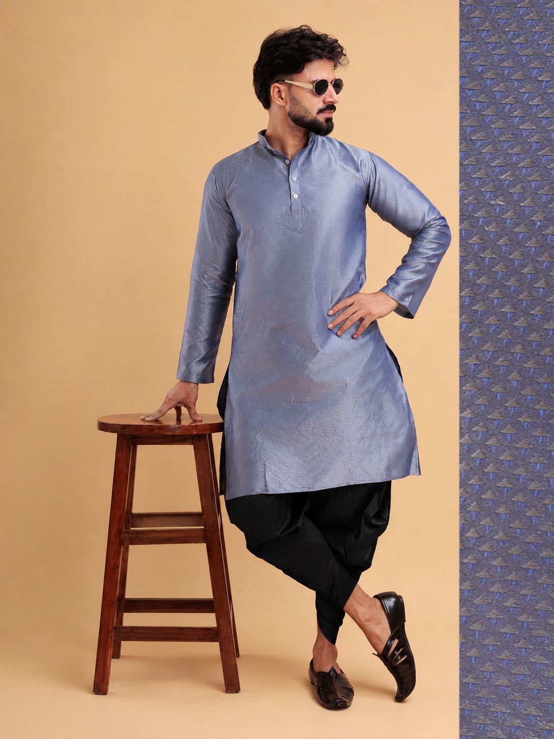tsarina Men Cotton Silk Kurta Dhoti Pant Set-picture-31