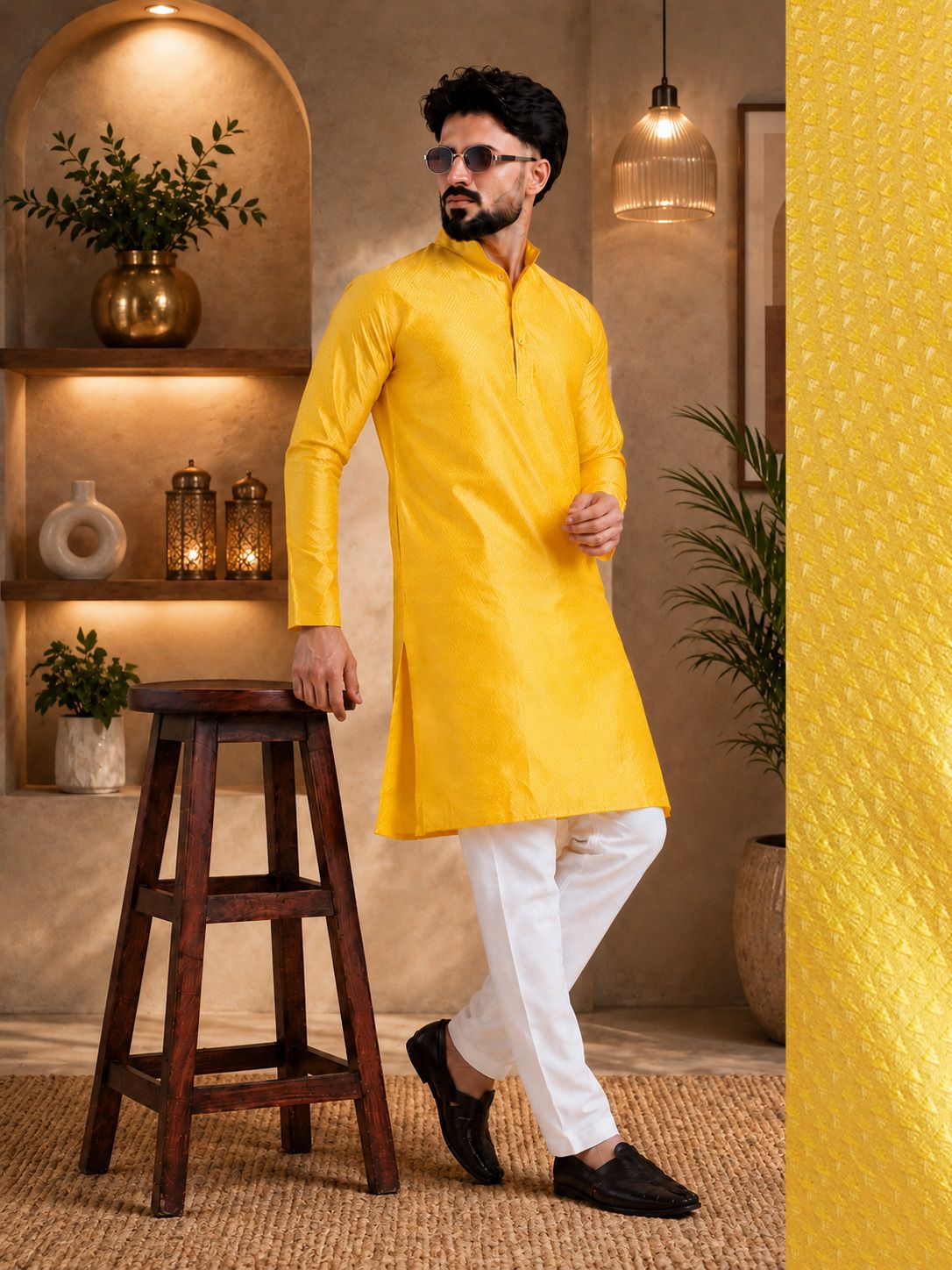 tsarina Men Cotton Silk Kurta Pyjama Set-picture-28