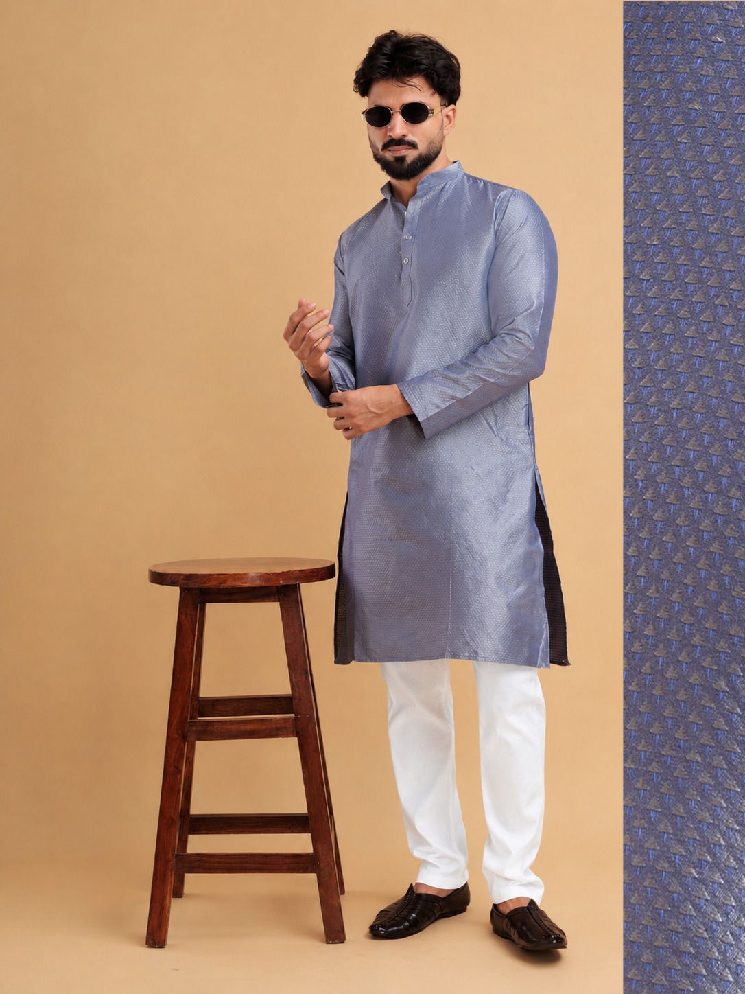 tsarina Men Cotton Silk Kurta Pyjama Set-picture-26