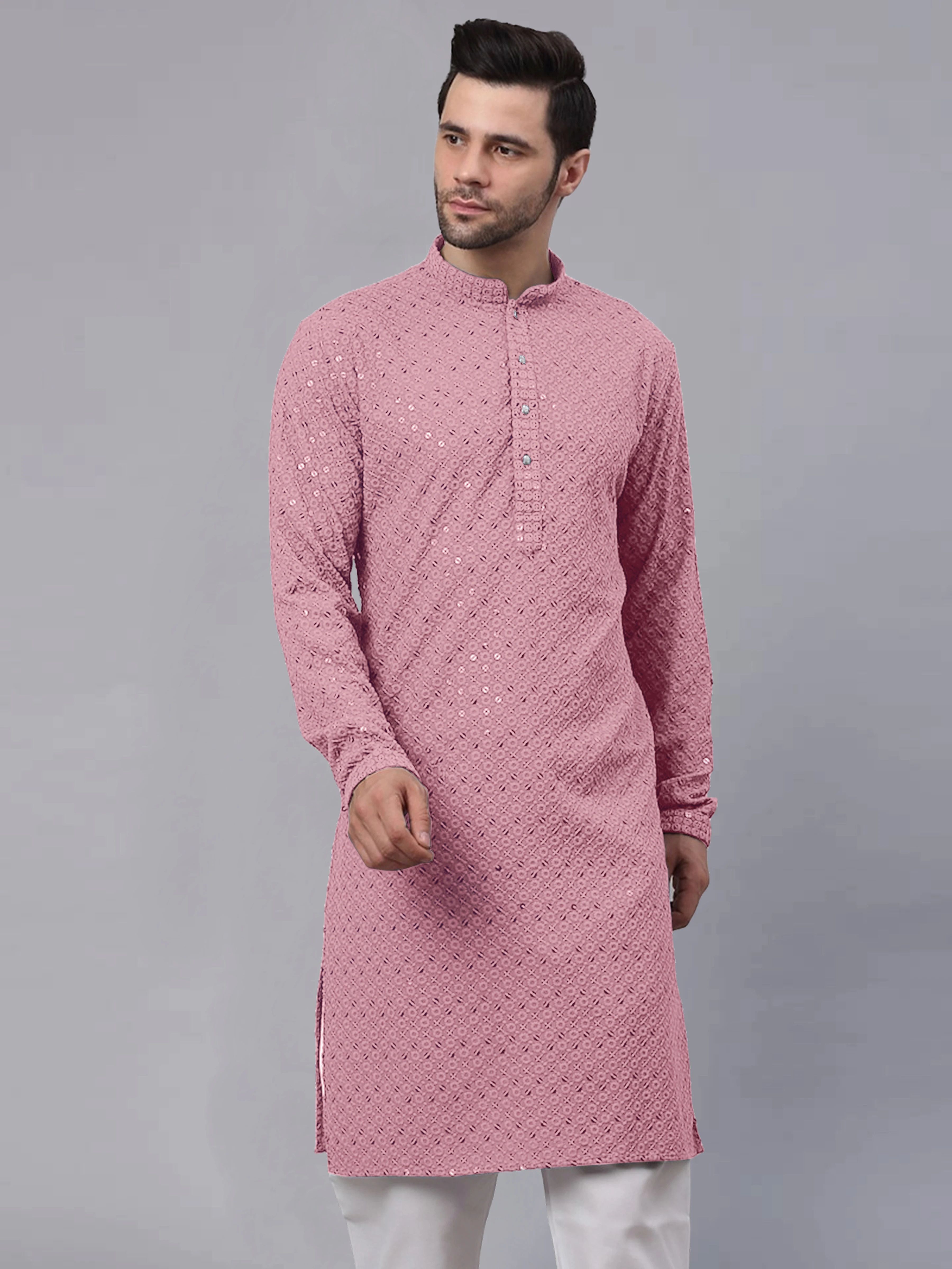 Men Cotton Rayon Kurta Pyjama Set-image-10