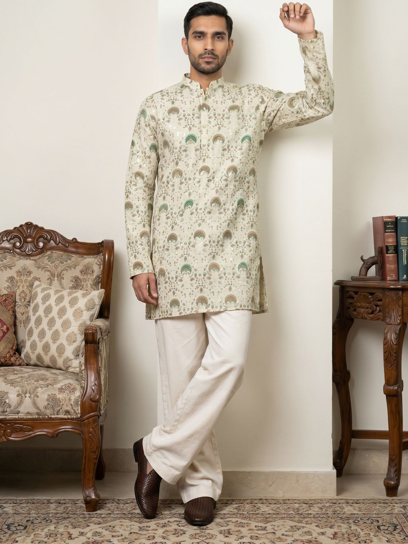 jompers Men Silk Blend Kurta Pyjama Set-picture-16