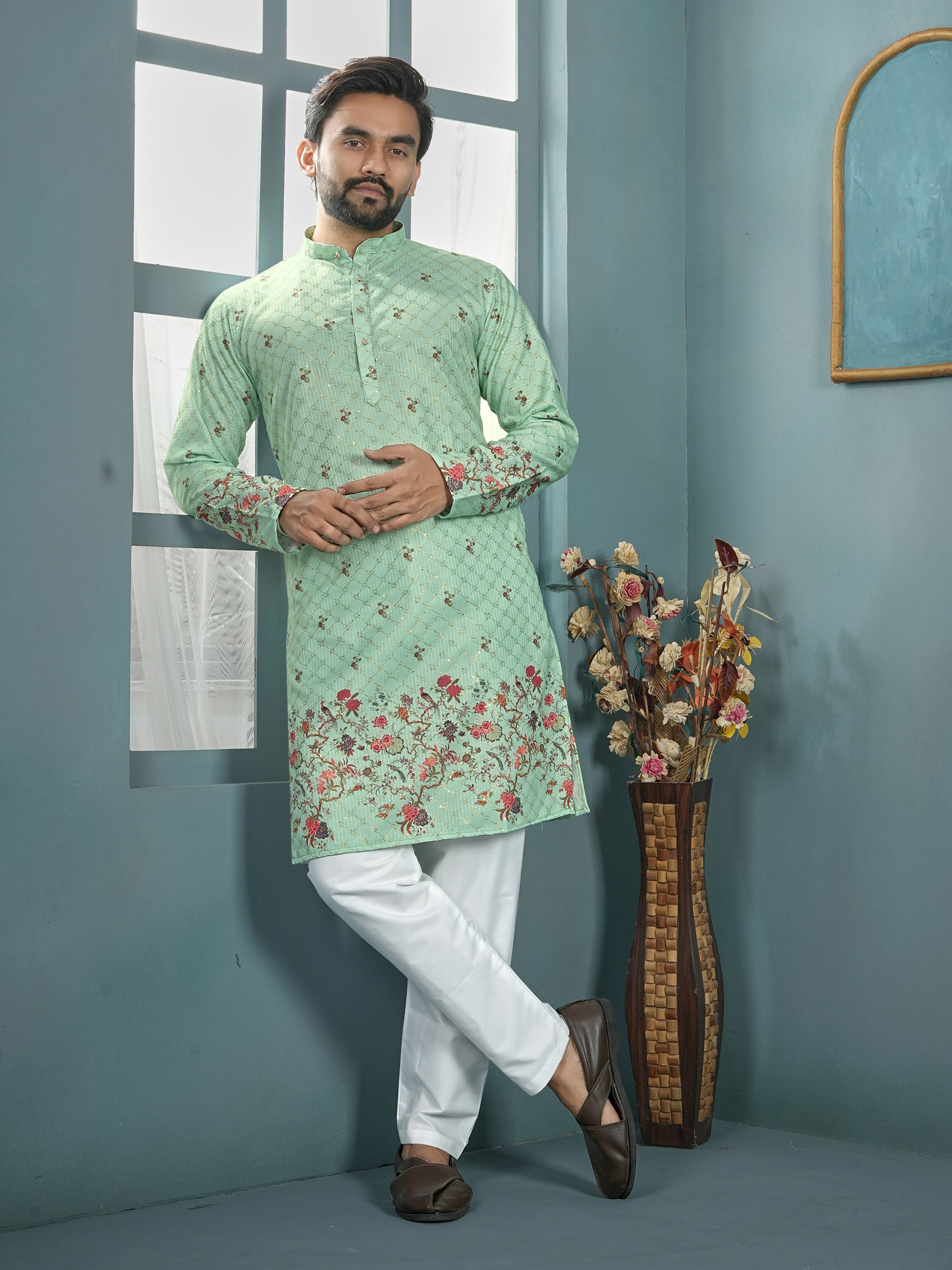 cellux Men Cotton Rayon Kurta Pyjama Set-picture-23
