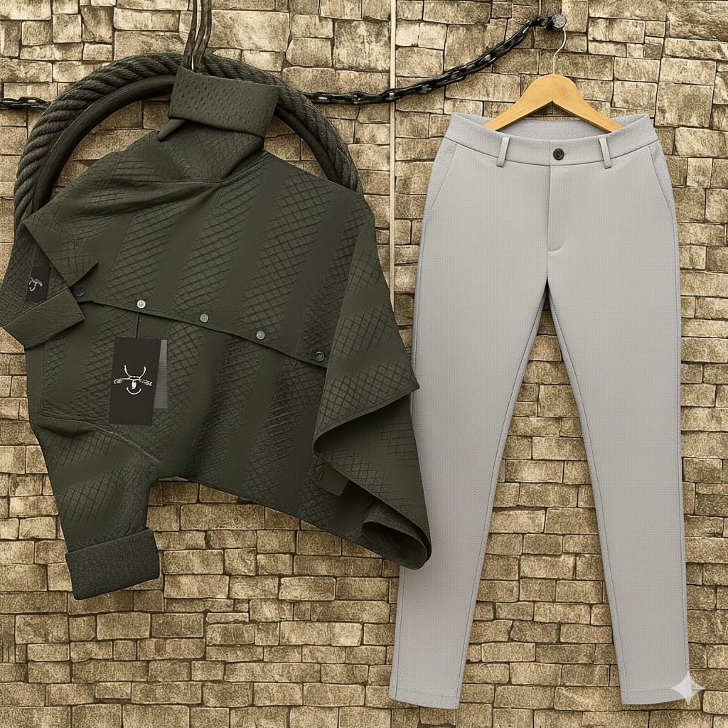 Men Cotton Blend Shirt Pant Set-image-24