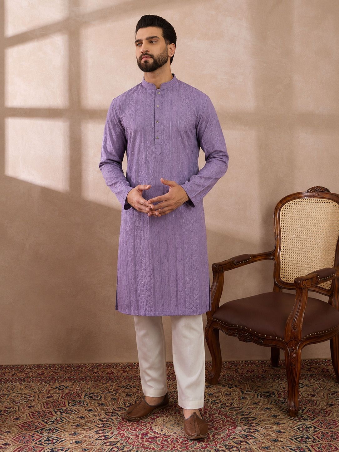 seawind Men Cotton Rayon Kurta Pyjama Set-picture-0
