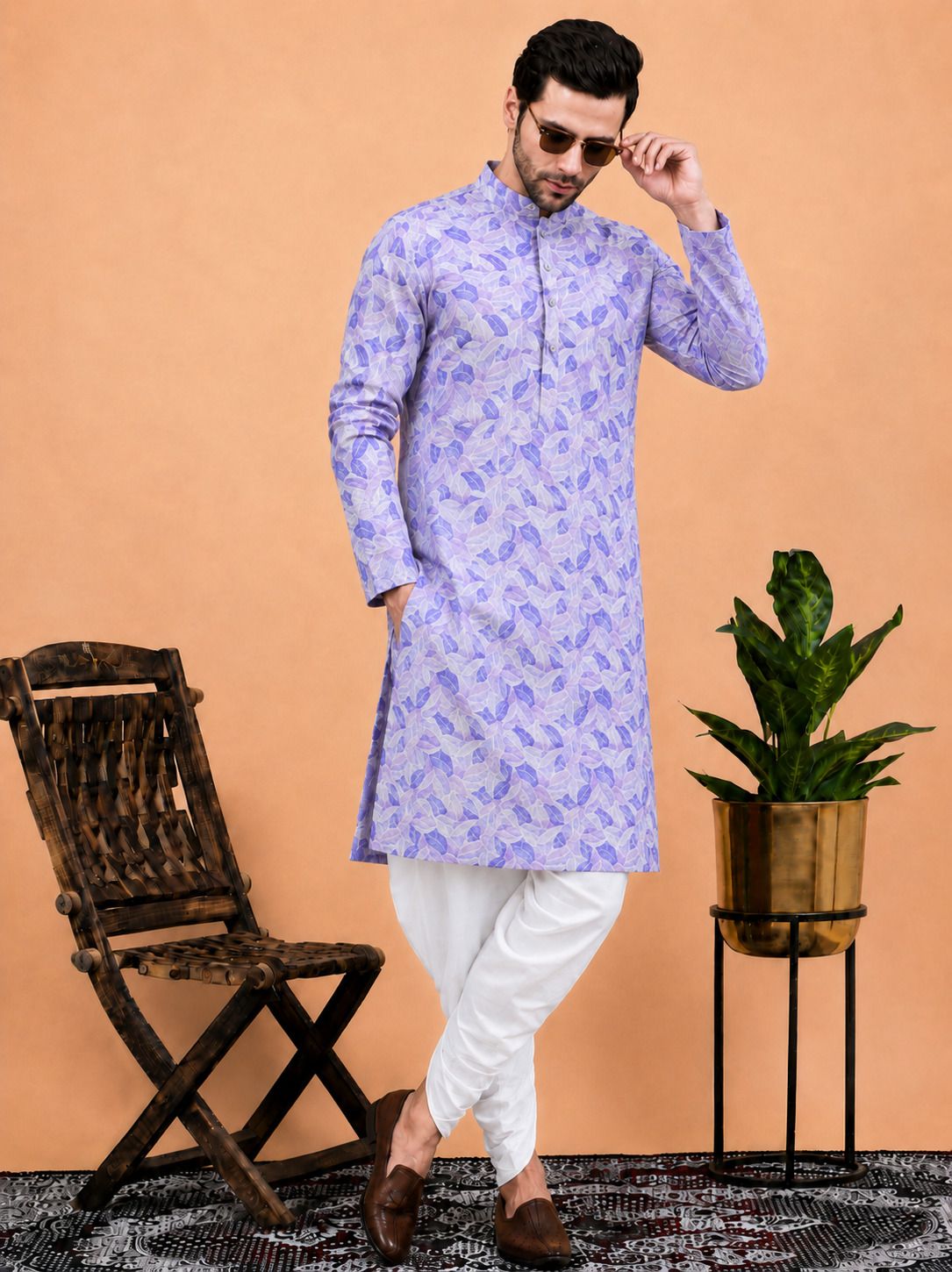 dhasu trendz Men Cotton Rayon Kurta Dhoti Set-picture-30