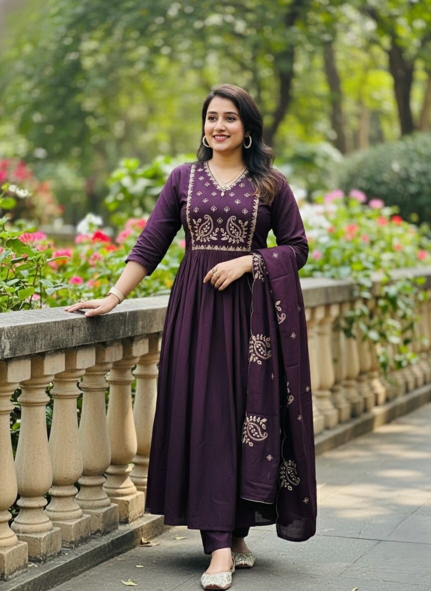 urami Women Cotton Rayon Kurta Pant Dupatta Set-picture-10