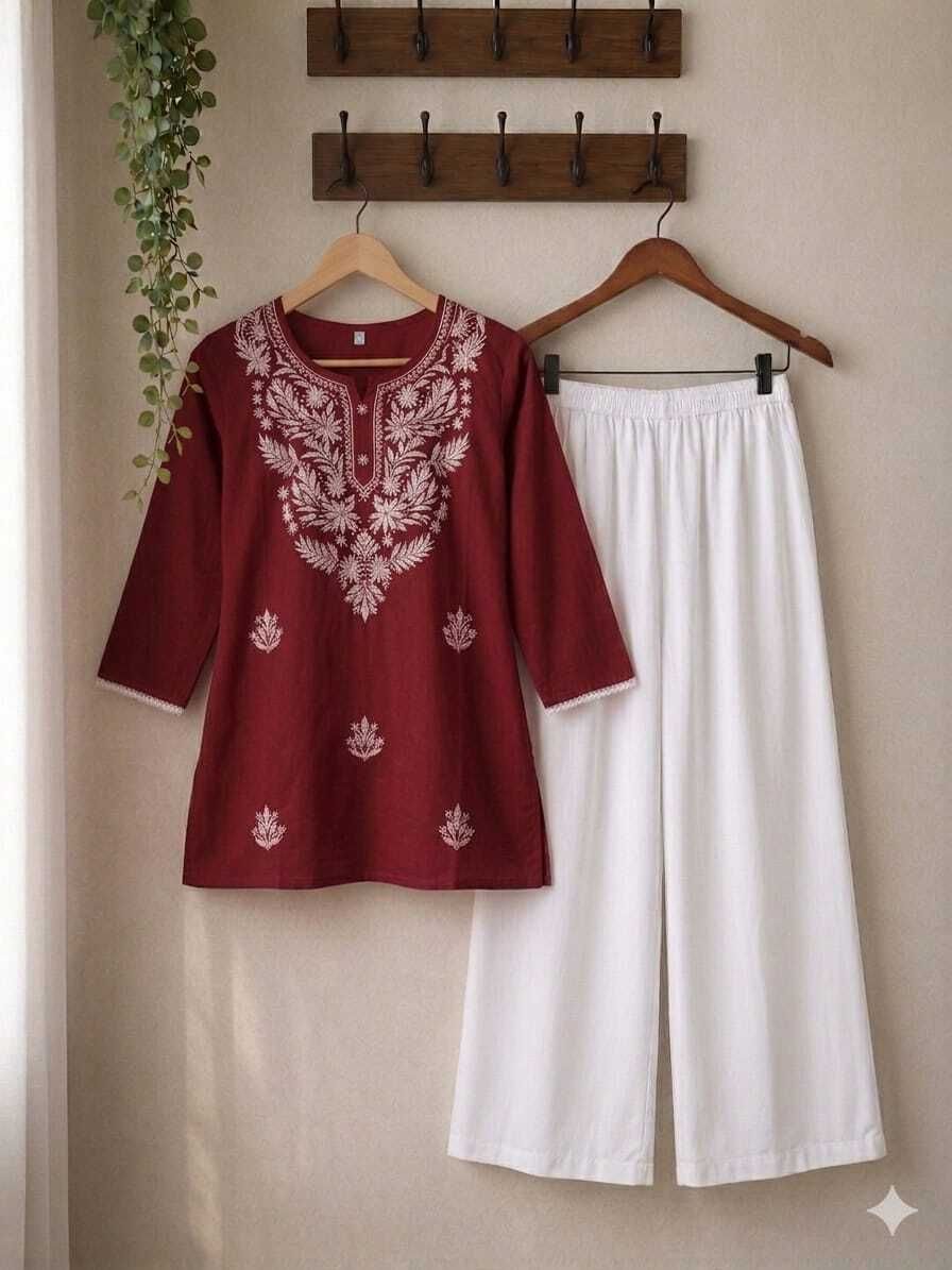 ethnorio Women Viscose Rayon Kurti Palazzo Set-picture-23