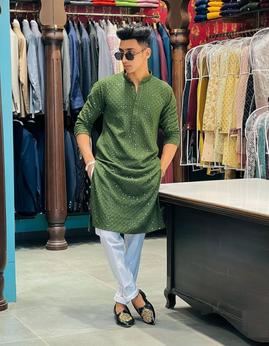 Men Viscose Rayon Kurta Pyjama Set-image-45
