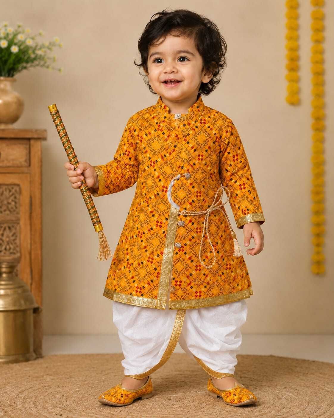 ascreations Men Cotton Blend Kurta Dhoti Pant Set-picture-37