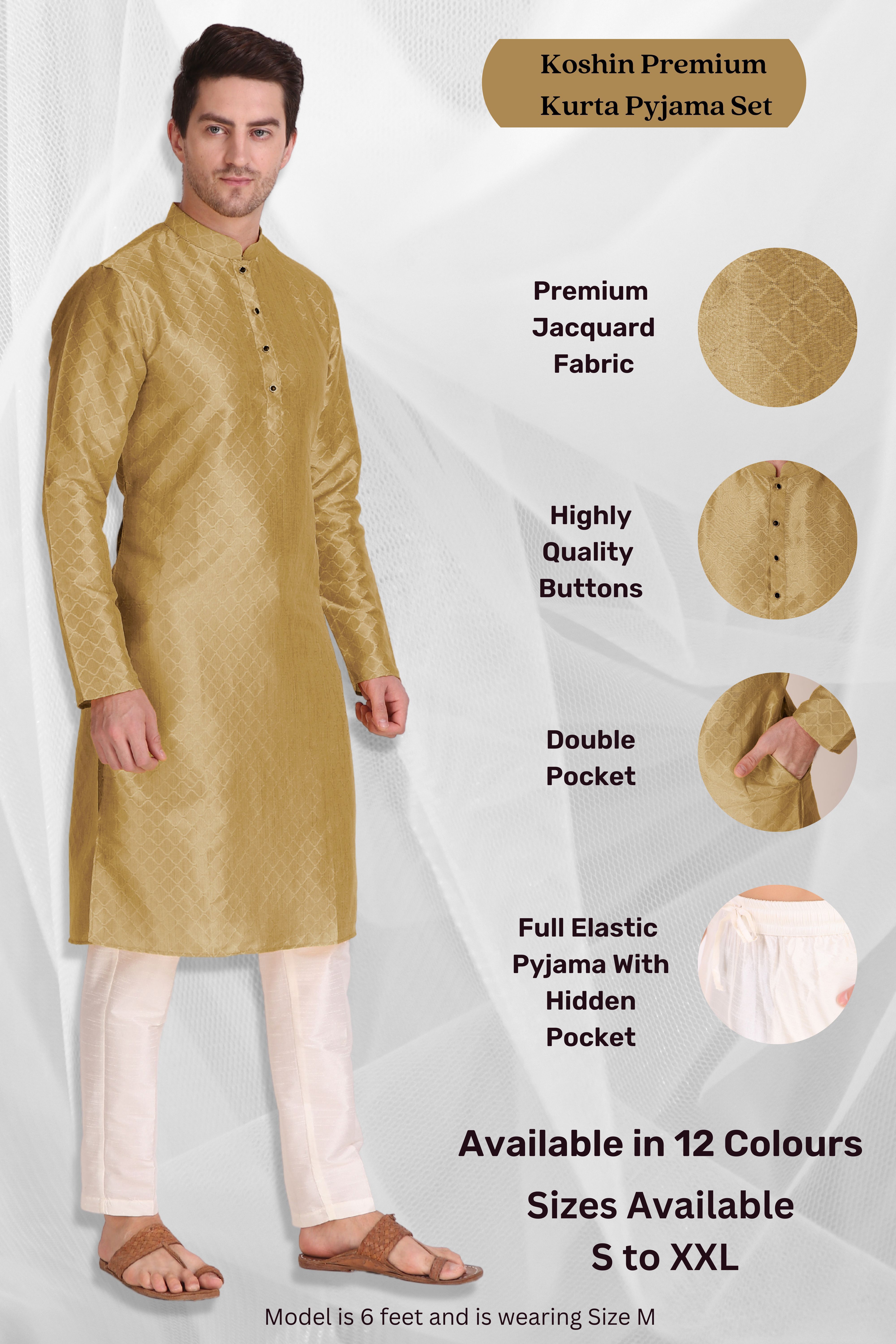 Men Art Silk Kurta Pyjama Set
