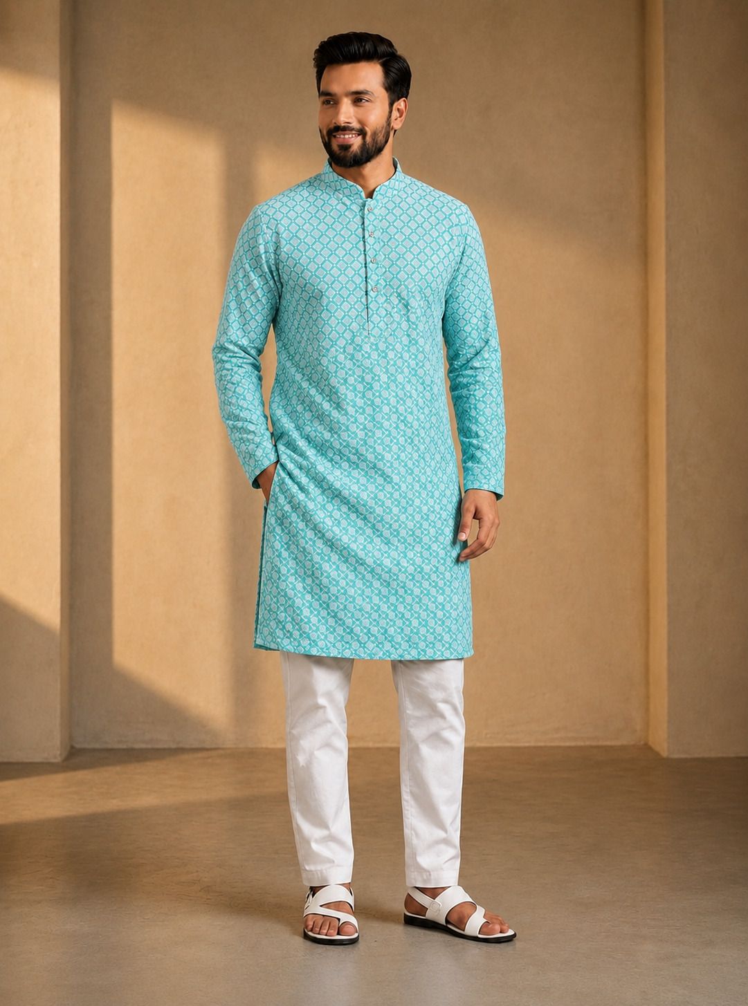 aaynvi enterprise Men Chiffon Kurta Set-picture-15