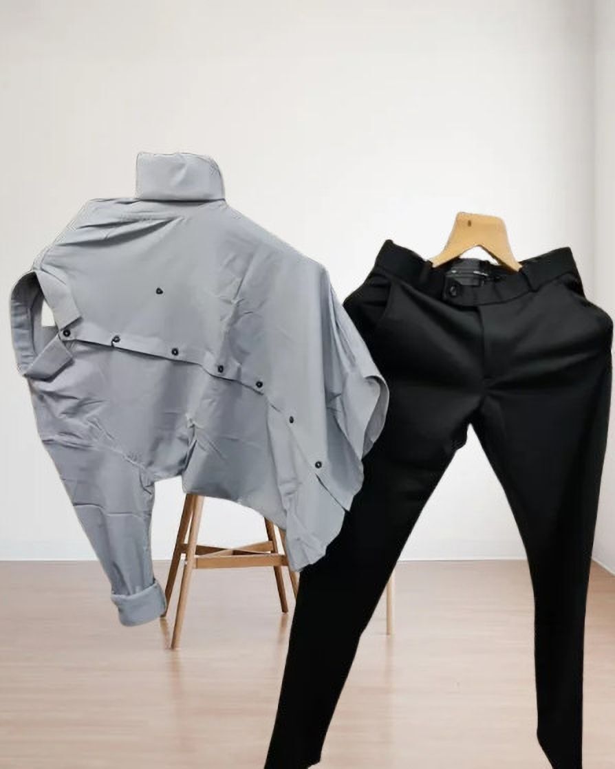 Men Linen Blend Shirt Pant Set-image-42