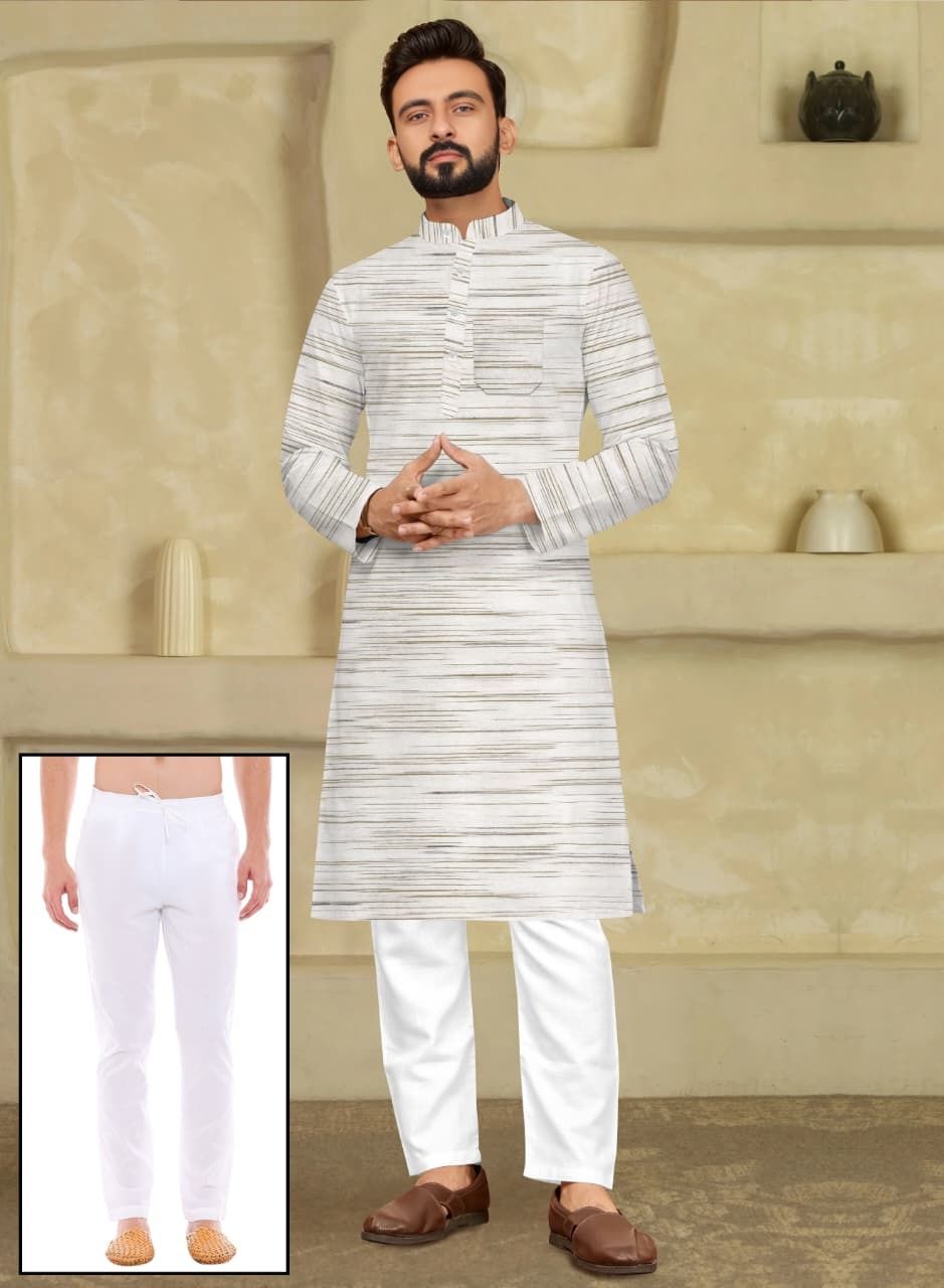 Men Khadi Cotton Kurta Pyjama Set-image-26