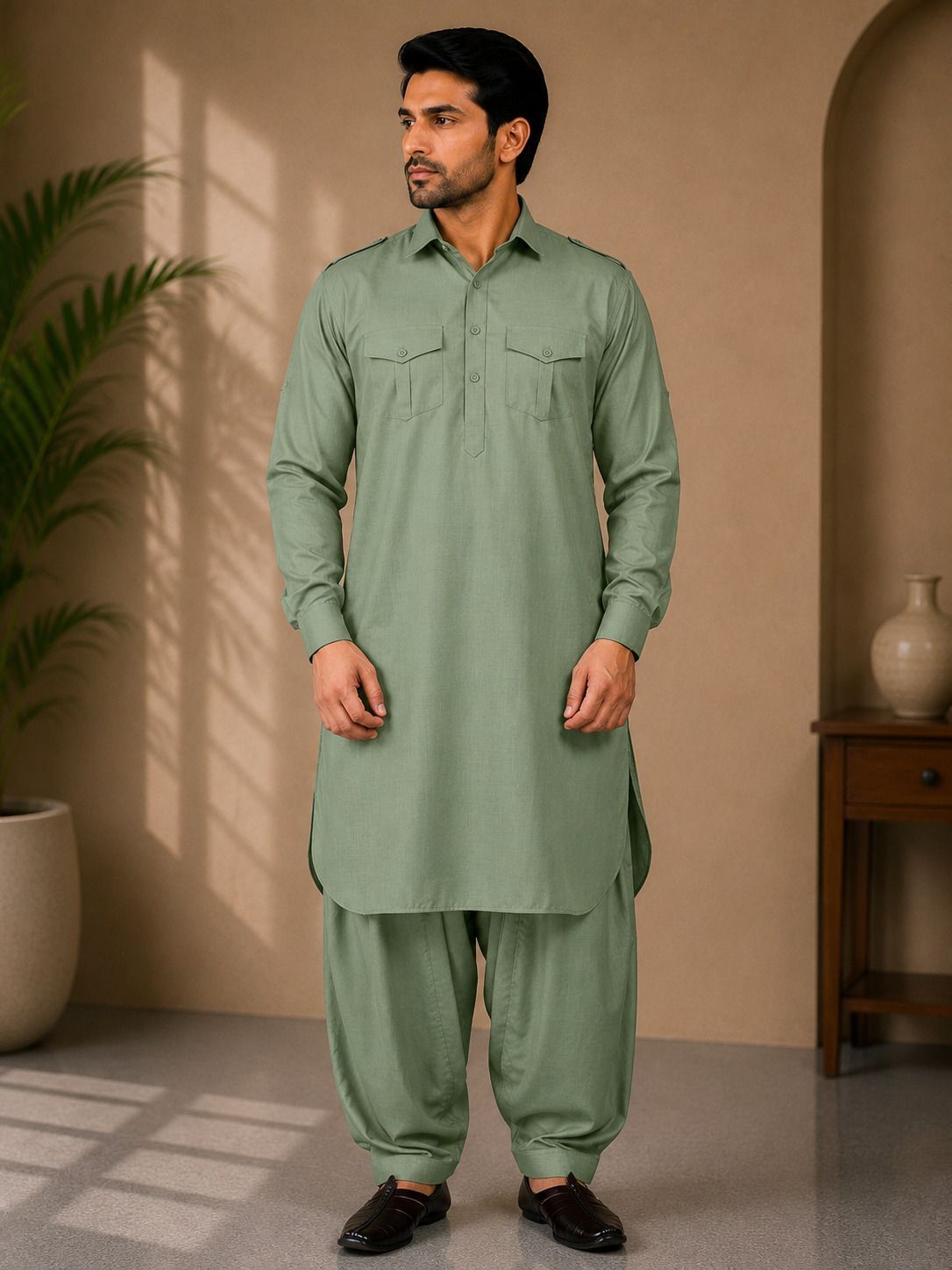 trypro Men Cotton Blend Kurta Pyjama Set-picture-11