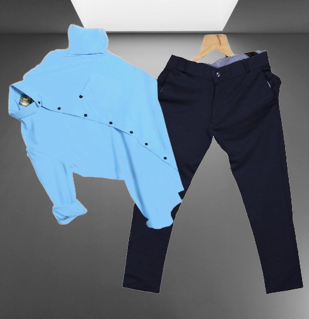 Men Cotton Blend Shirt Pant Set-image-3