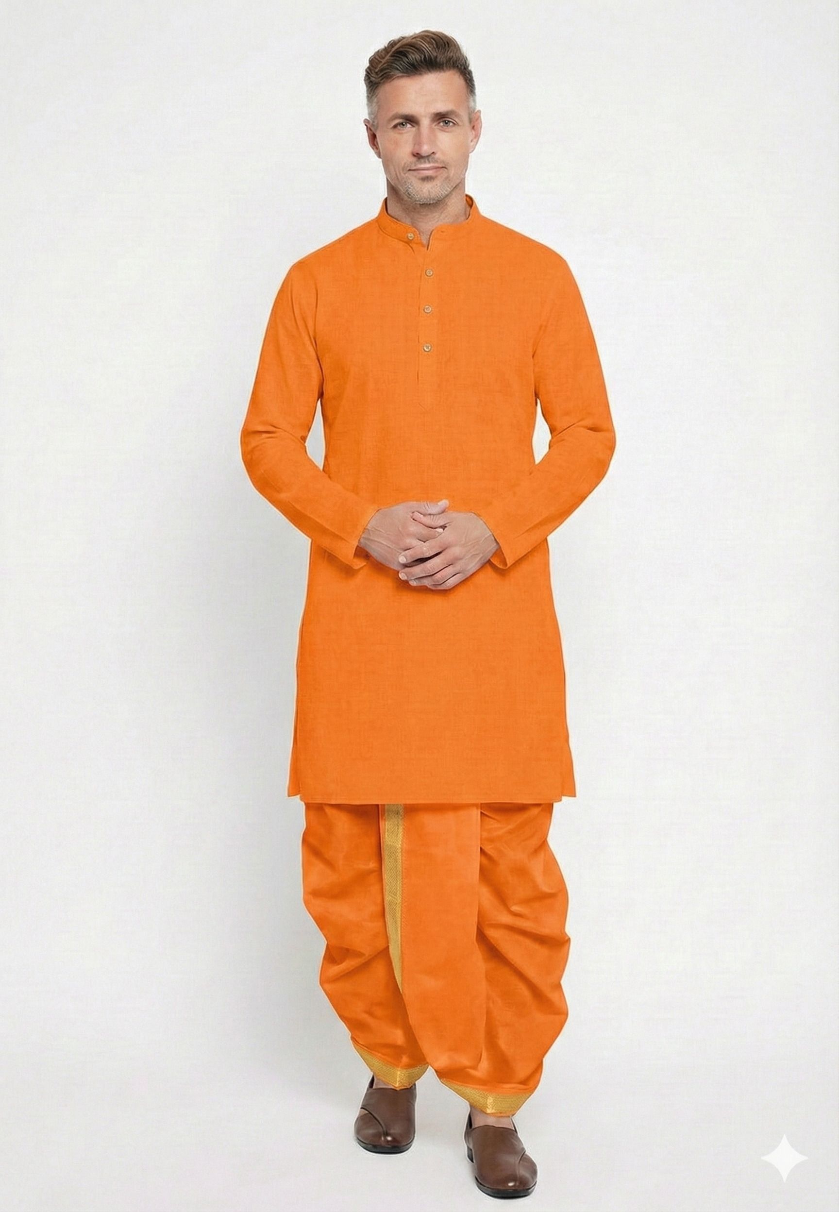 stylevault Men Cotton Blend Kurta Dhoti Set-picture-11