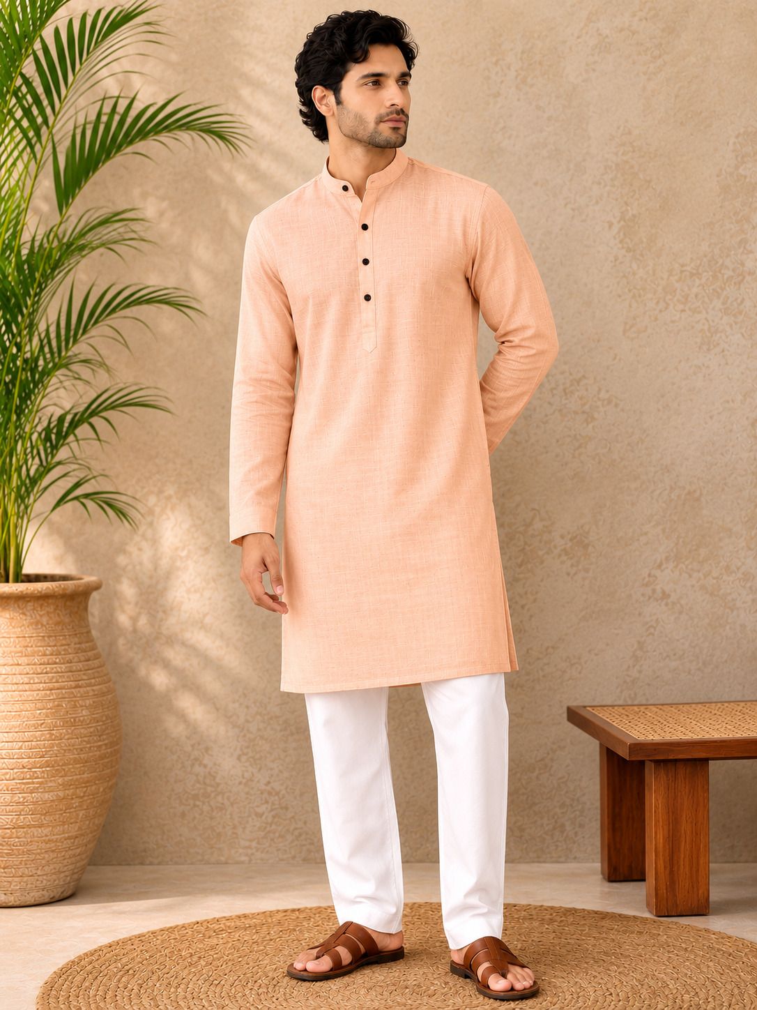 stallino Men Pure Cotton Kurta Set-picture-48