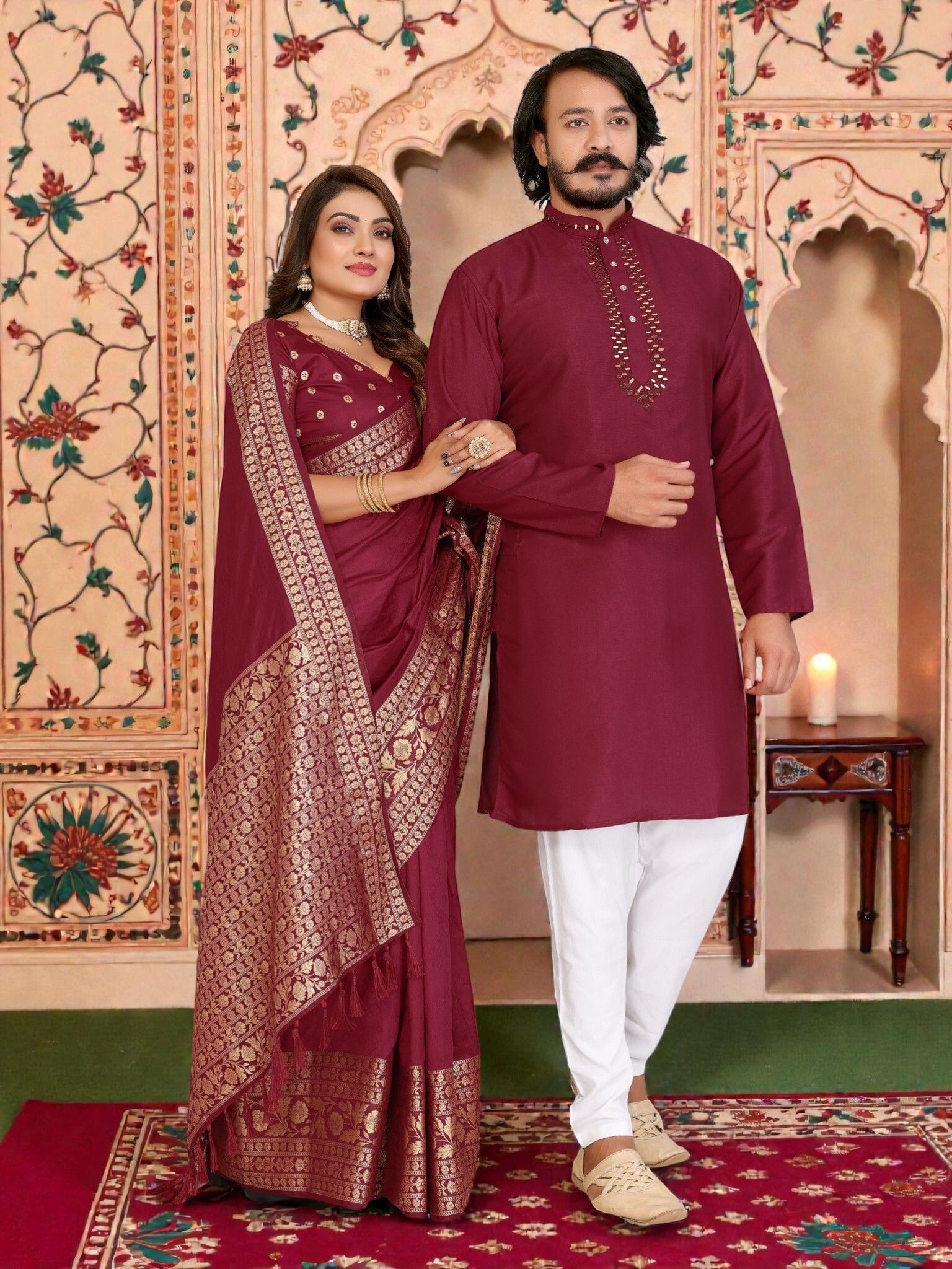 Men Silk Blend Kurta Pyjama Set-image-37