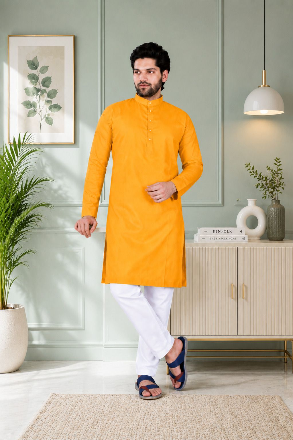 mehara garments Men Pure Cotton Kurta Pyjama Set-picture-38