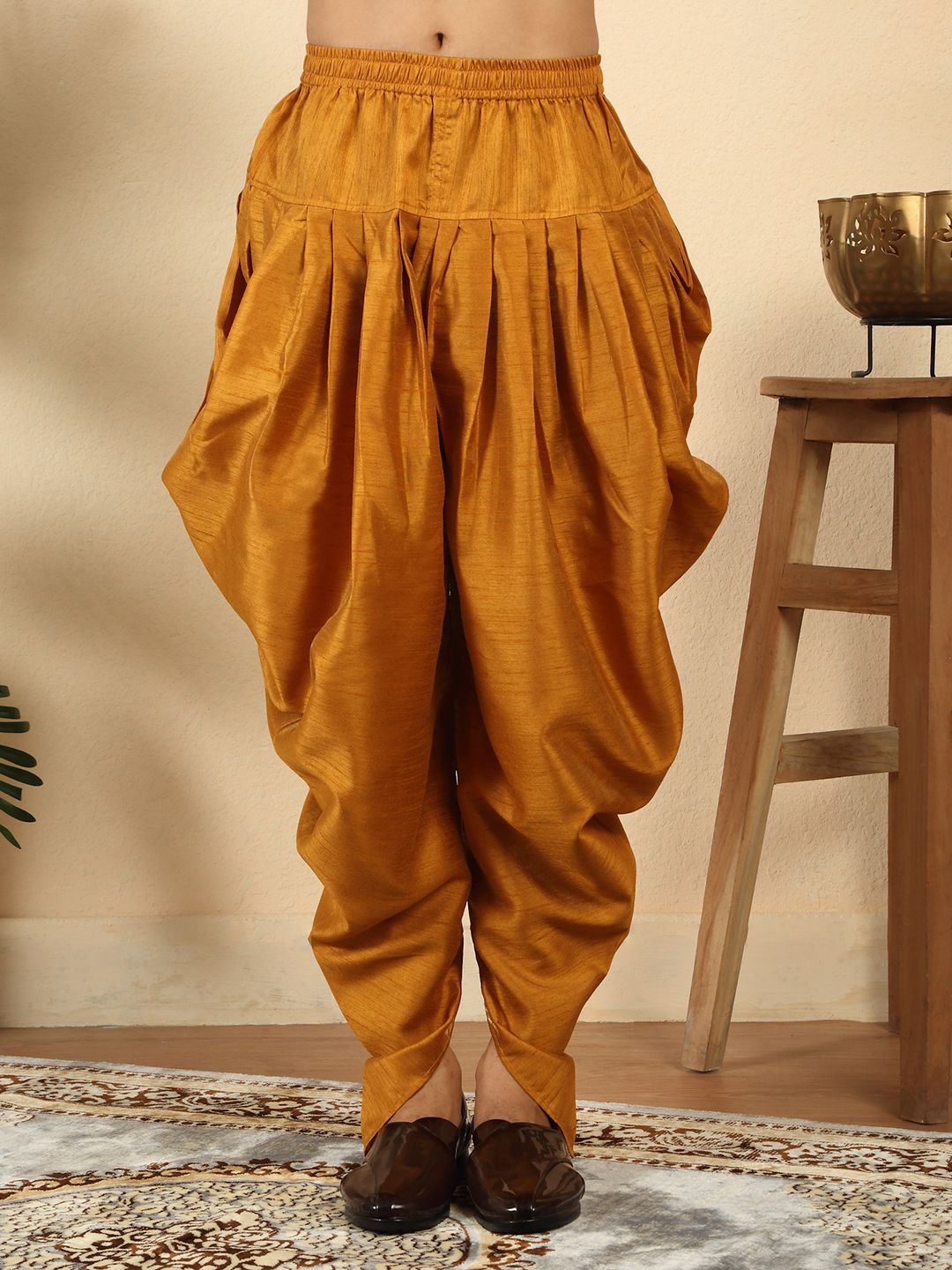 kraft india Men’s Silk Blend Traditional Dhoti | Lightweight Festive & Ethnic Wear Solid Men Dhoti-picture-12