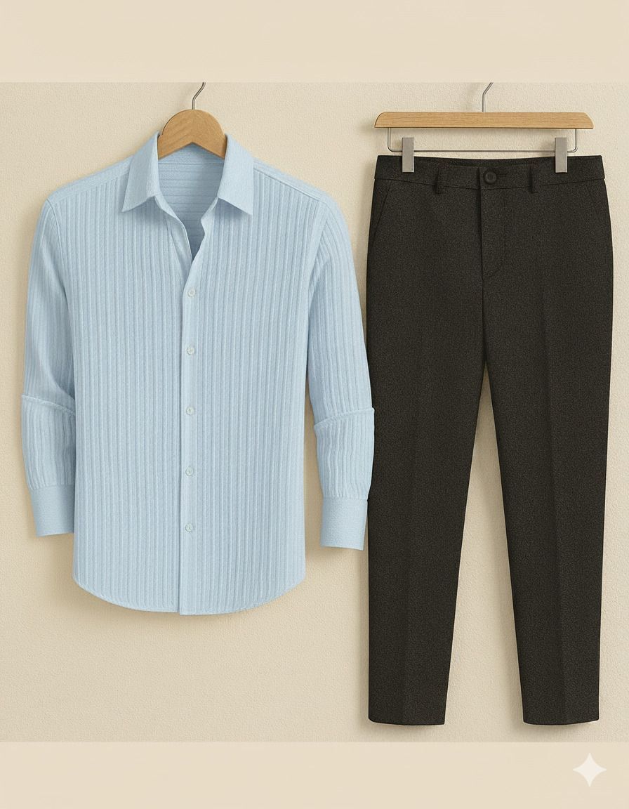 torontocn Men Cotton Blend Shirt Pant Set-picture-10