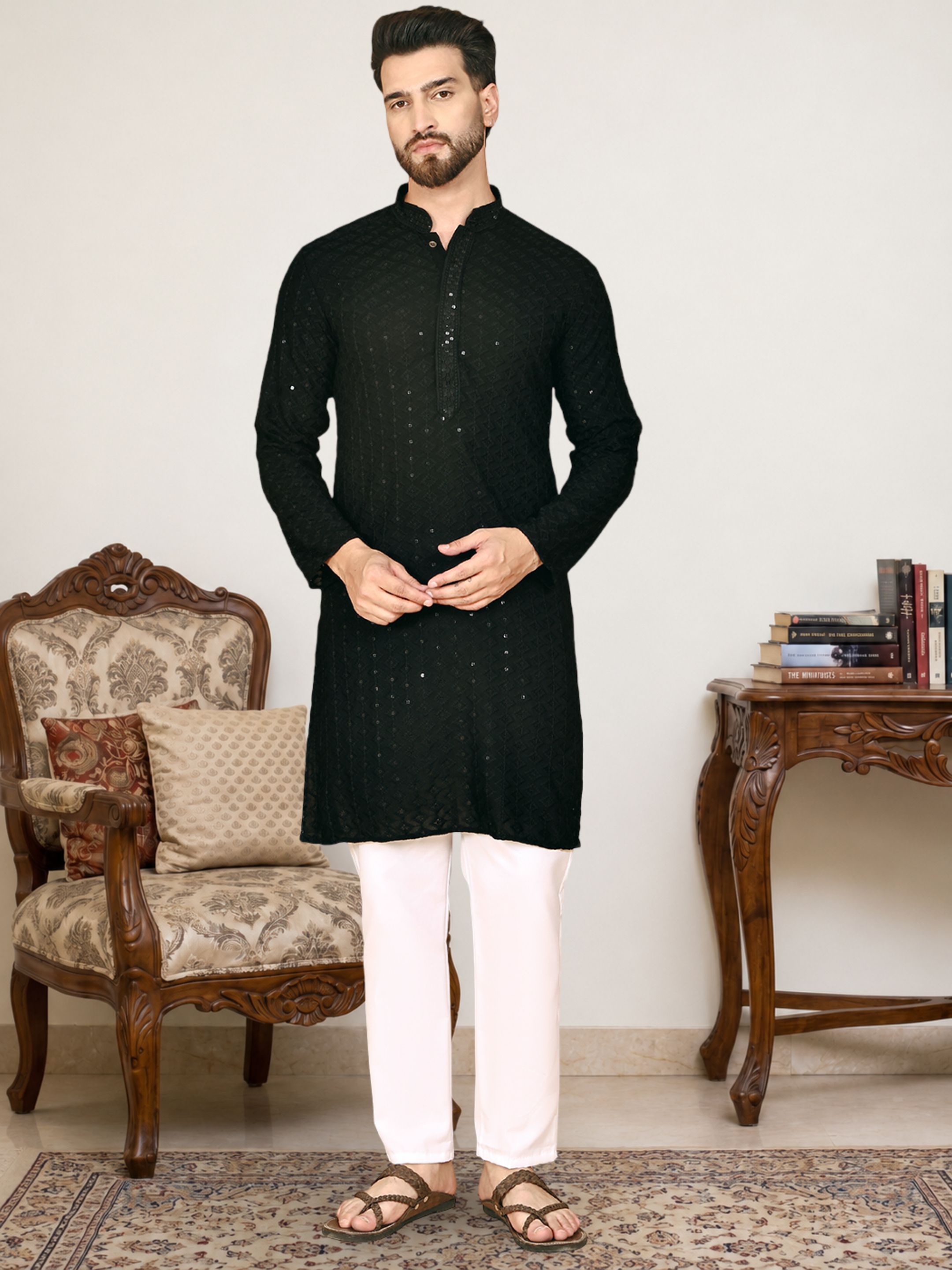 anouk Men Viscose Rayon Kurta Pyjama Set-picture-46
