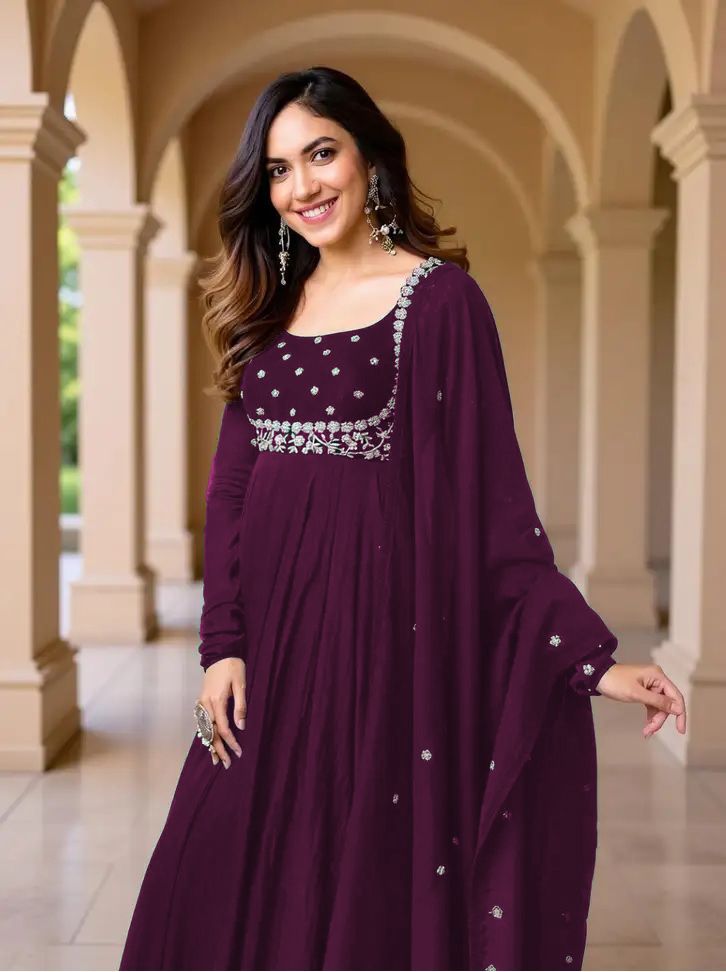 peronica fashion Women Georgette Kurti Dupatta Set-picture-16