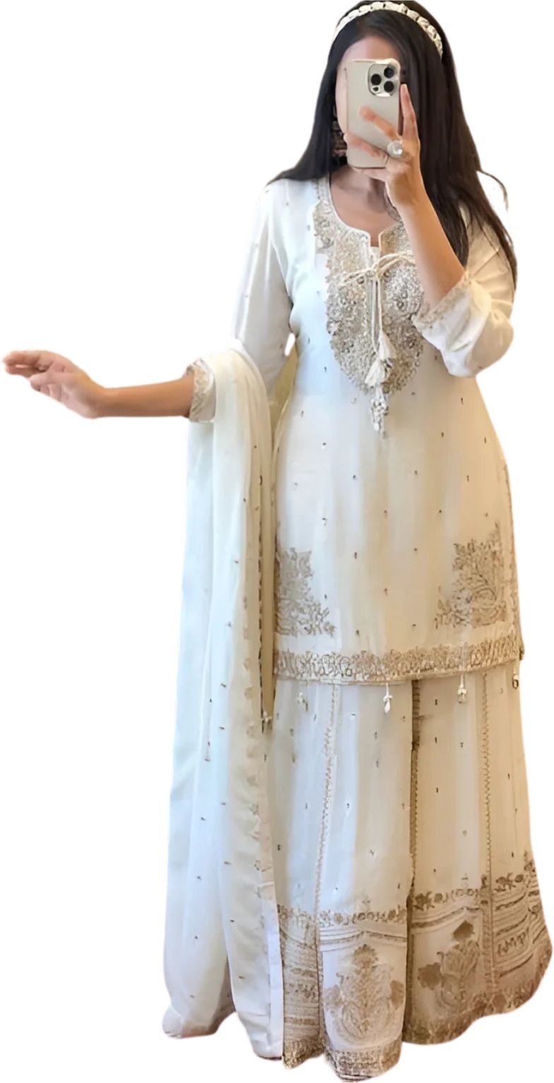 Women Pure Silk Kurta Palazzo Dupatta Set-image-23