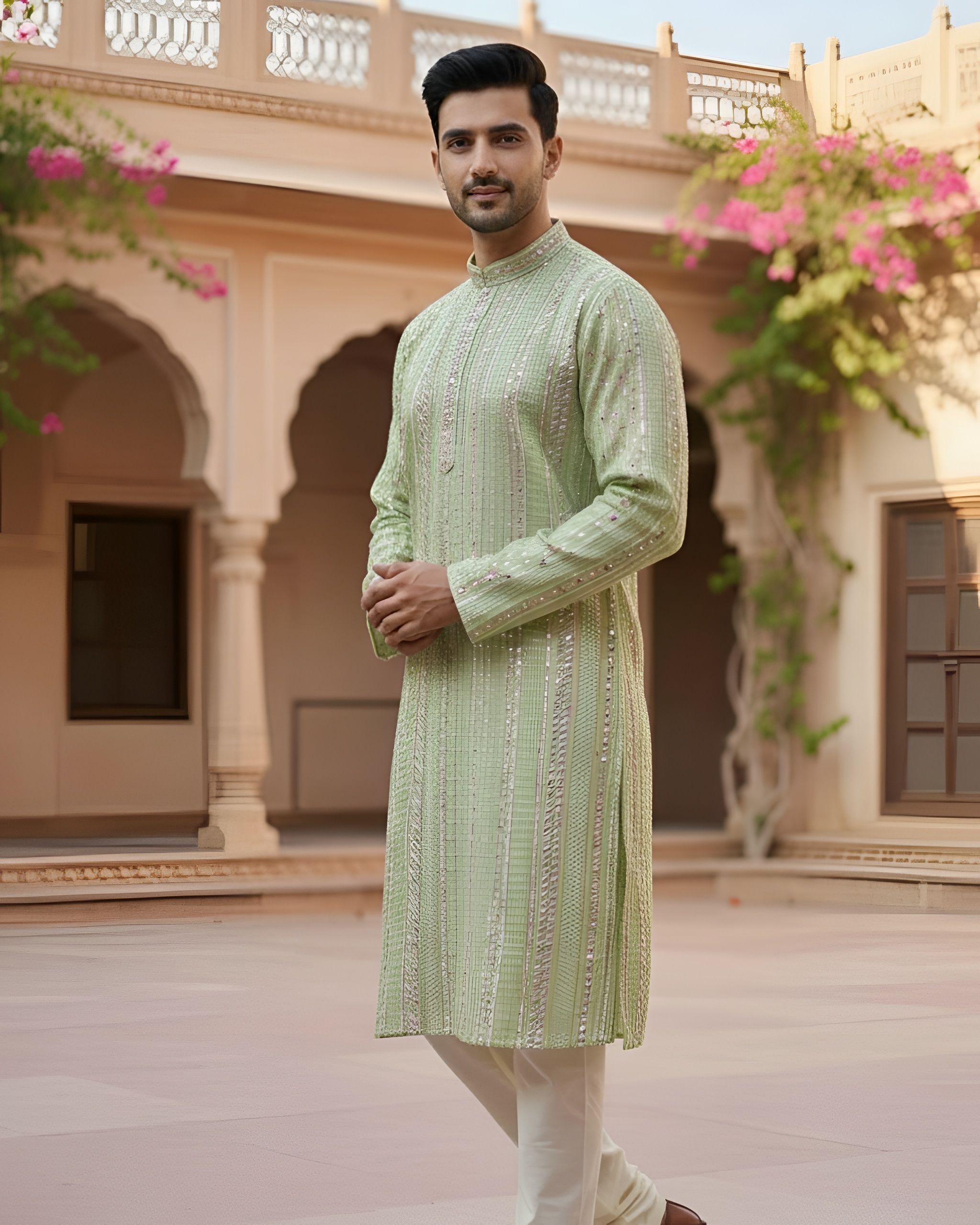 Men Pure Cotton Kurta Set-image-1