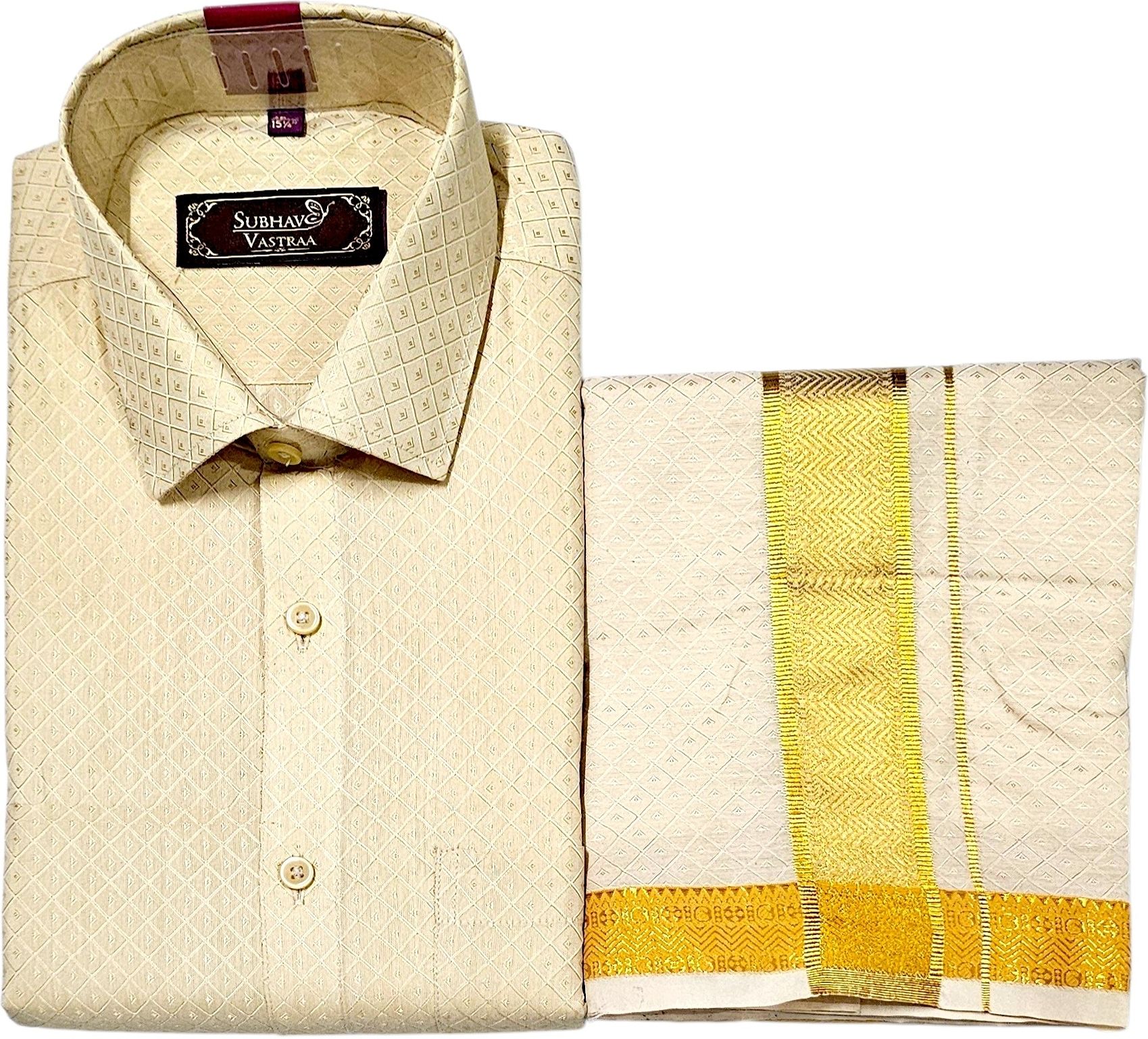 subhavvastraa Men Cotton Silk Shirt Dhoti Set-picture-15