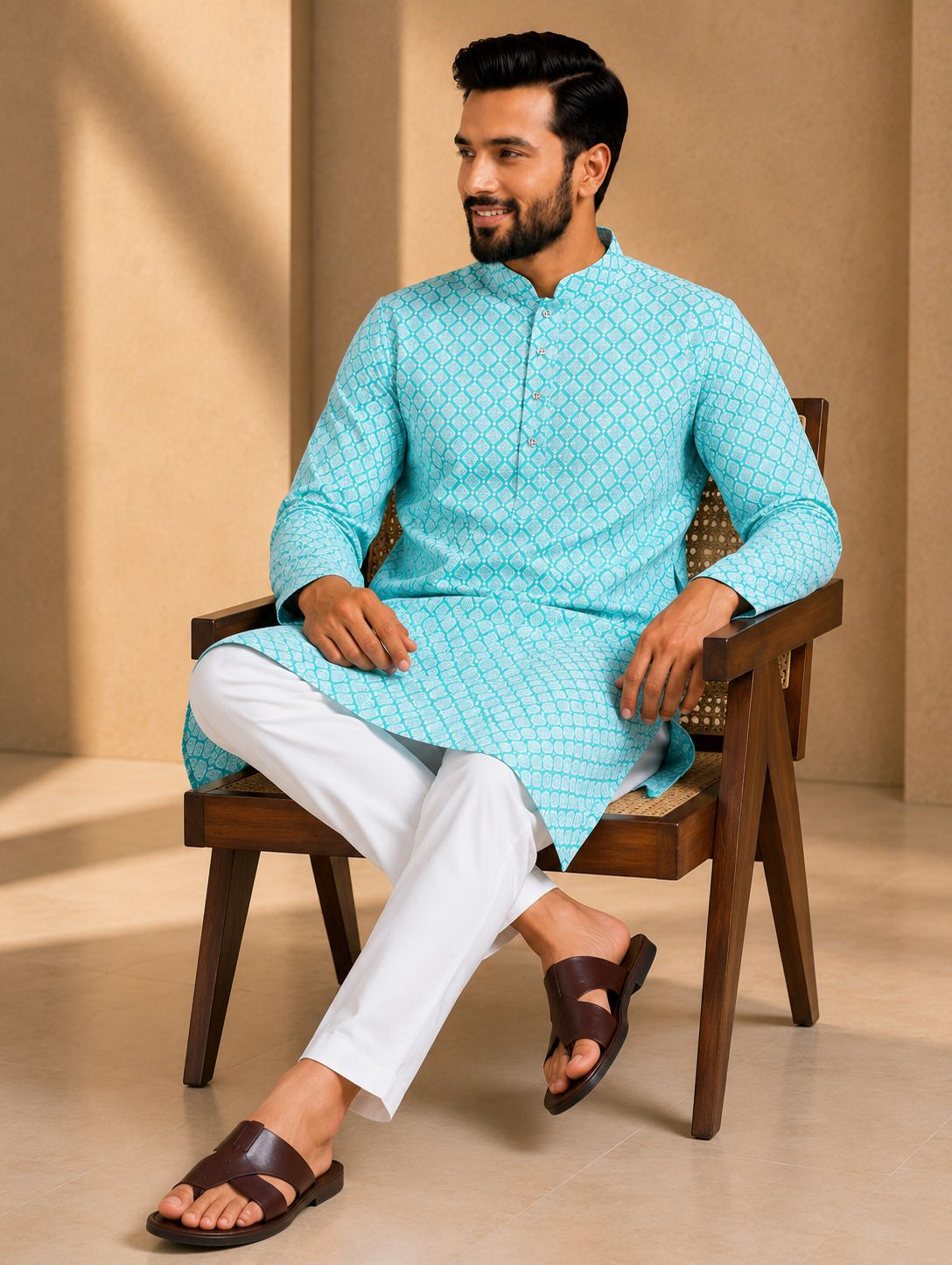 aayanvi enterprise Men Chiffon Kurta Set-picture-19