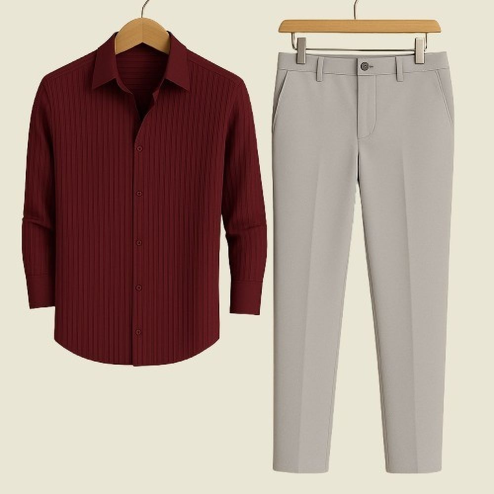 tyrellfashion Men Cotton Blend Shirt Pant Set-picture-11