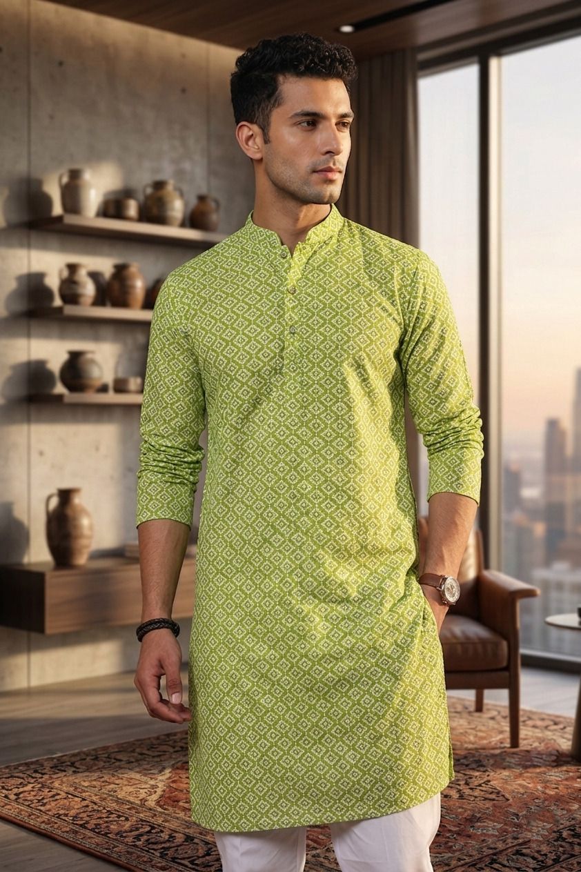 aayanvi enterprise Men Chiffon Kurta Set-picture-22