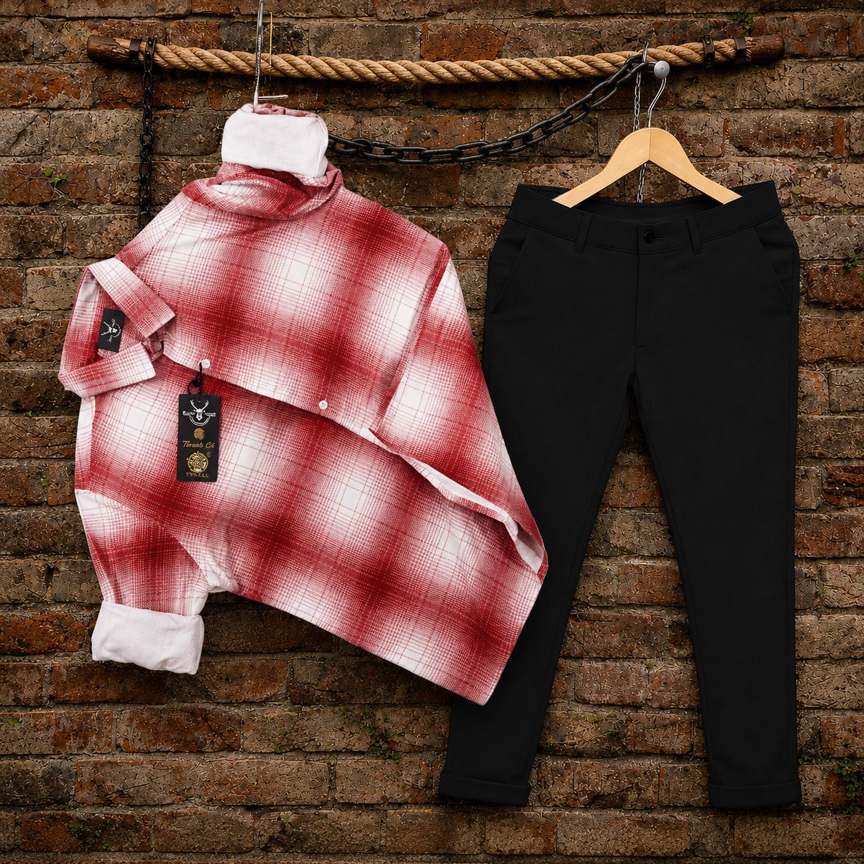 black deer Men Cotton Blend Shirt Pant Set-picture-29