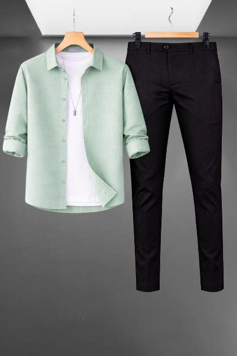 black deer Men Cotton Blend Shirt Pant Set-picture-13