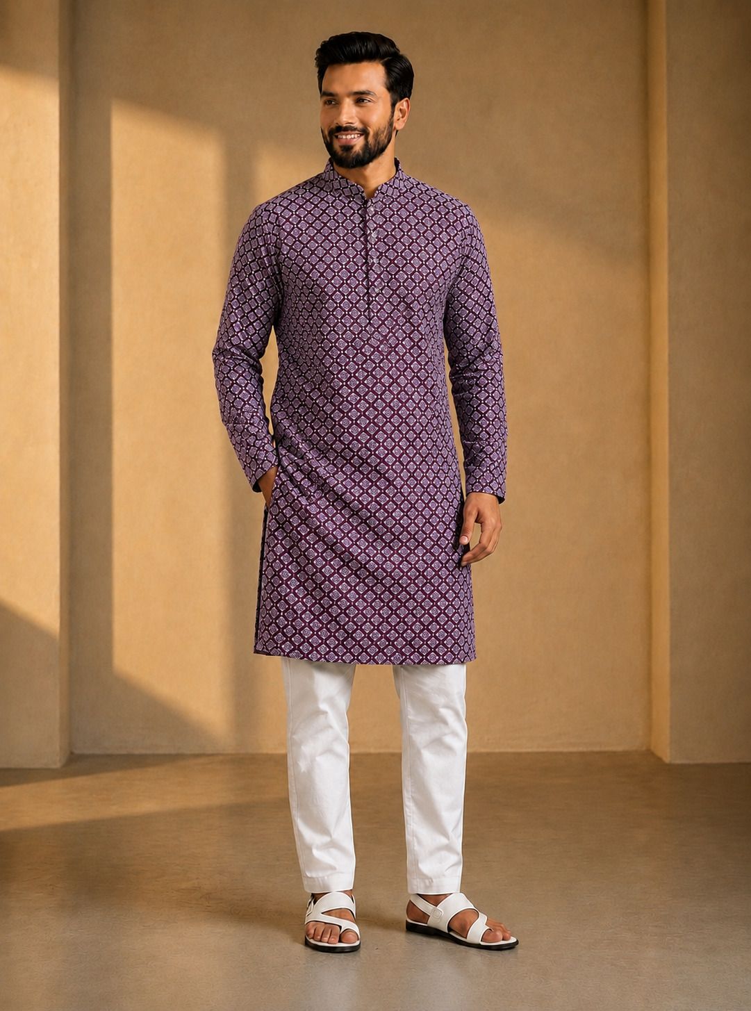 aaynvi enterprise Men Chiffon Kurta Set-picture-10