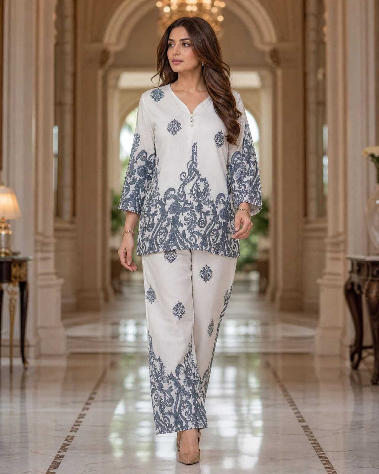 Women Viscose Rayon Kurti Palazzo Set-image-36