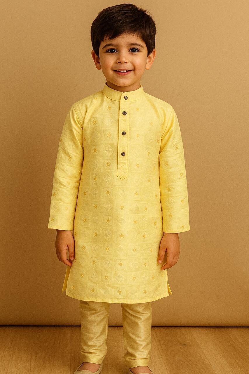 Men Jacquard Kurta Pyjama Set-image-12