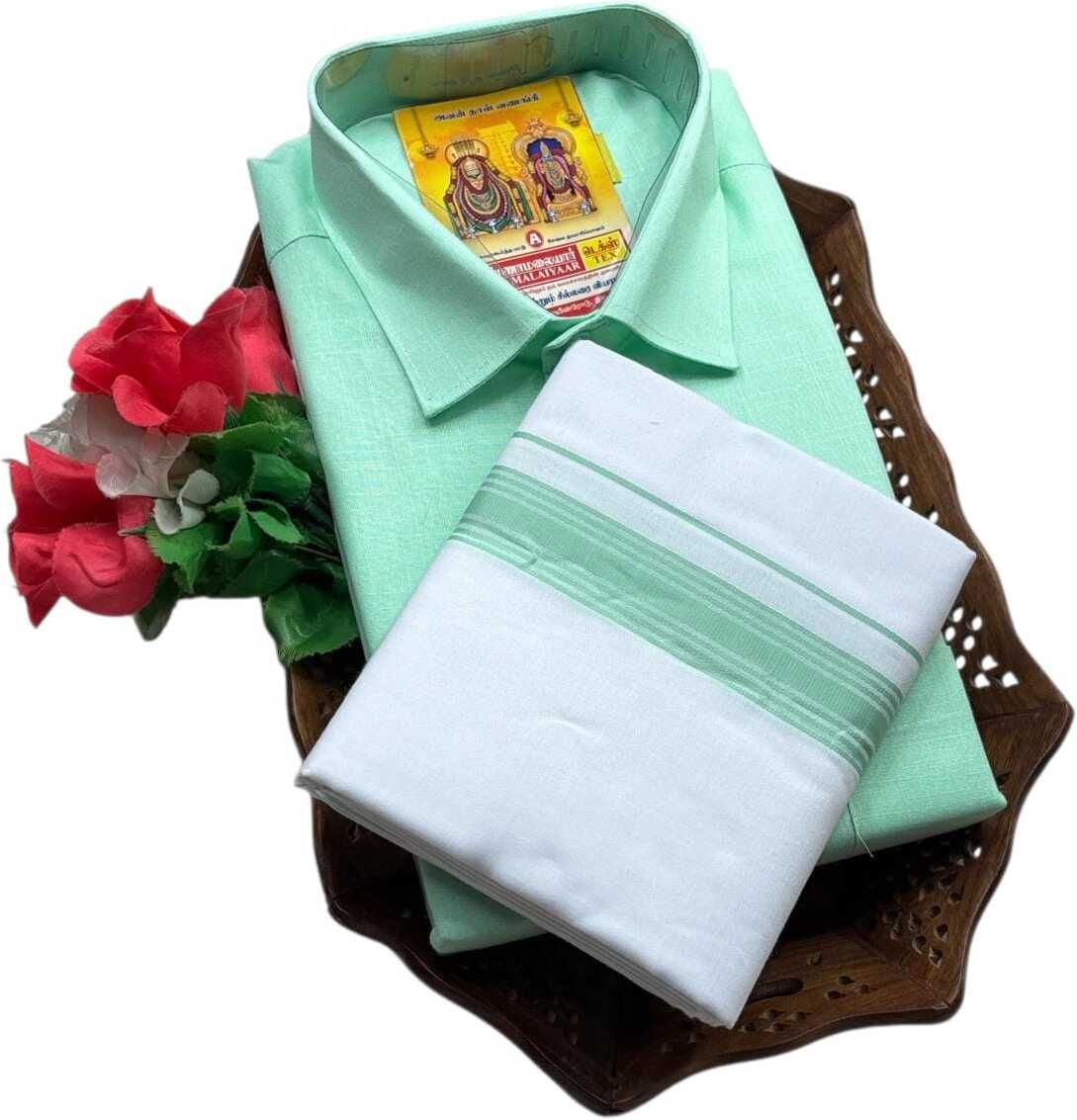 Men Pure Cotton Shirt Dhoti Set-image-44
